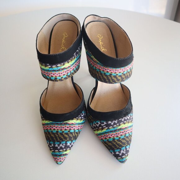 Multicolor Pointed Toe High Heel Mules By Qupid Size 7 - Picture 2 of 7